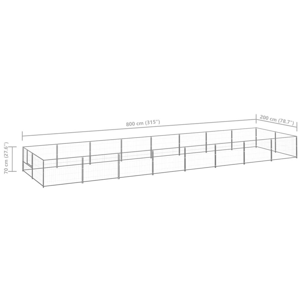 Vidaxl - Chenil Argenté 16 m² Acier vidaXL 3082124 - Image 3
