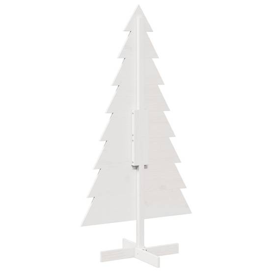 Sapin de Noël en Bois Pin Massif Décoration Intérieure 150 cm Blanc – ComfortXL Outdoor Living - Image 5