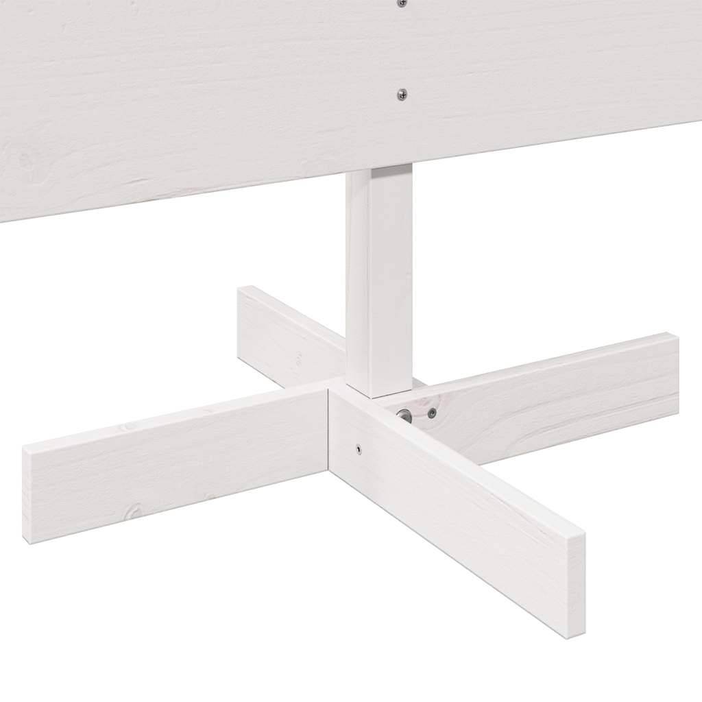 Sapin de Noël en Bois Pin Massif Décoration Intérieure 150 cm Blanc – ComfortXL Outdoor Living - Image 6