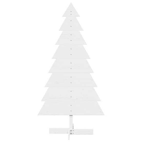 Sapin de Noël en Bois Pin Massif Décoration Intérieure 150 cm Blanc – ComfortXL Outdoor Living - Image 3