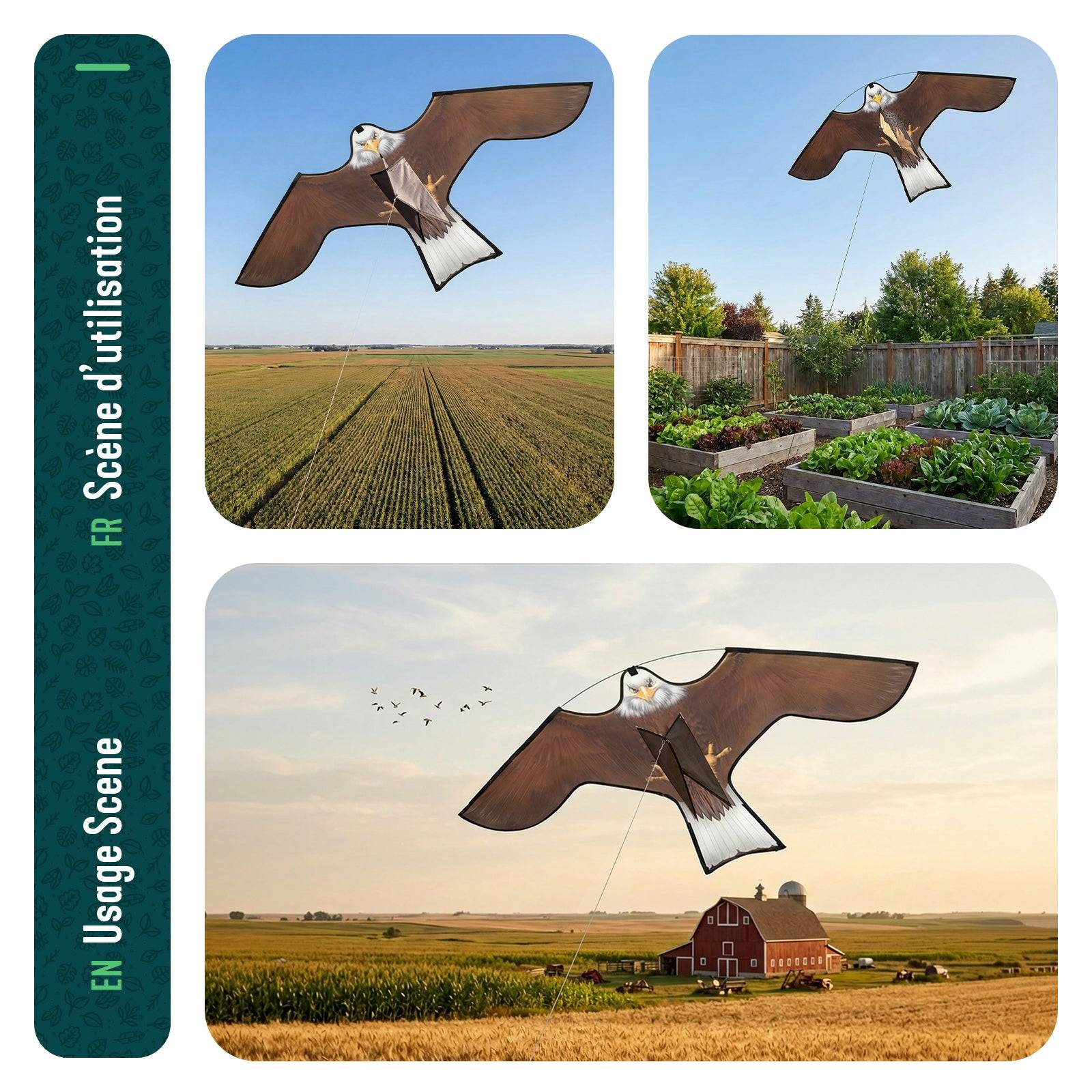 Cerf volant anti oiseaux effaroucheur sans mat Faucon modele B - Image 6
