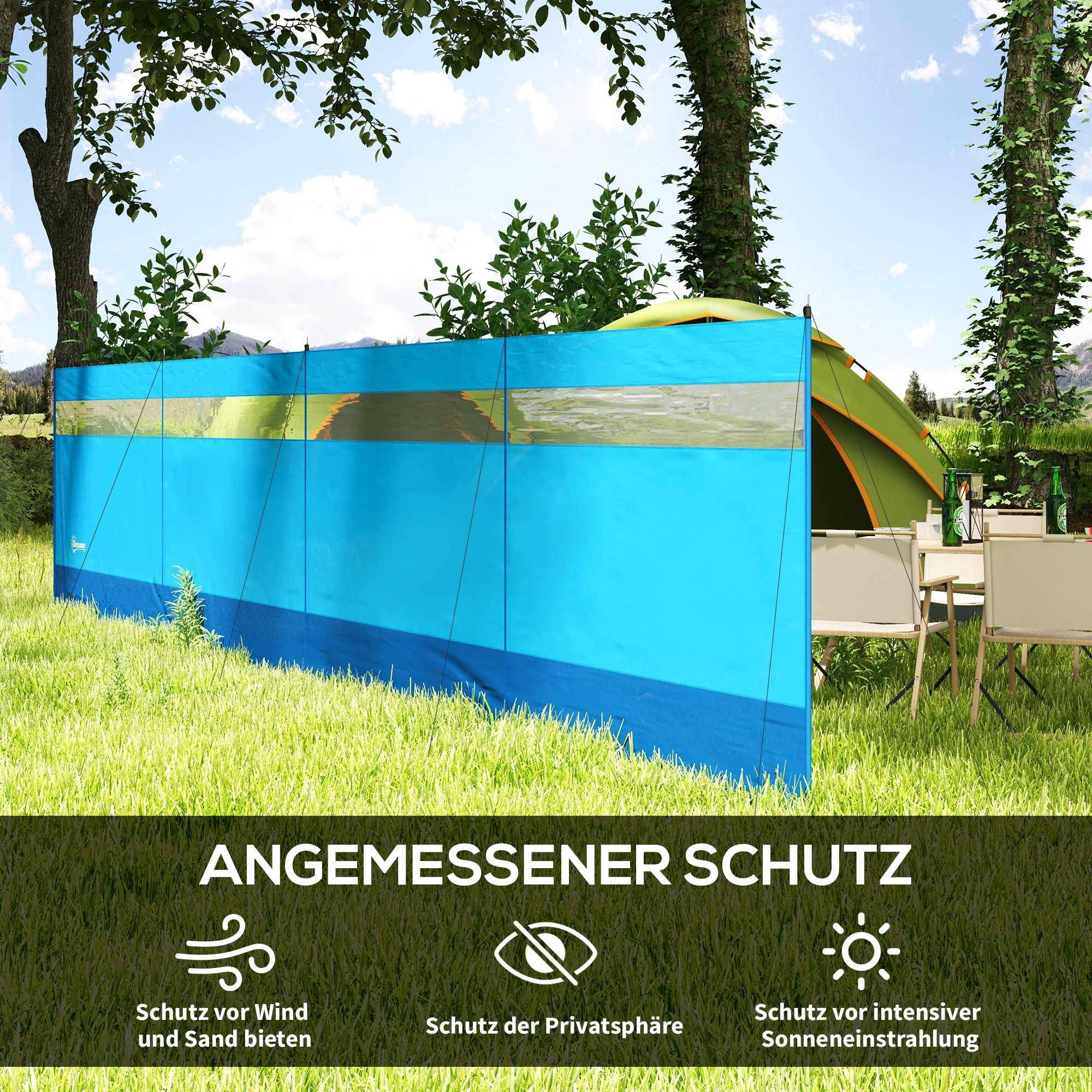 Pare-vent de camping acier bleu 725 x 1 x 140 cm - PANGIVO - Image 6