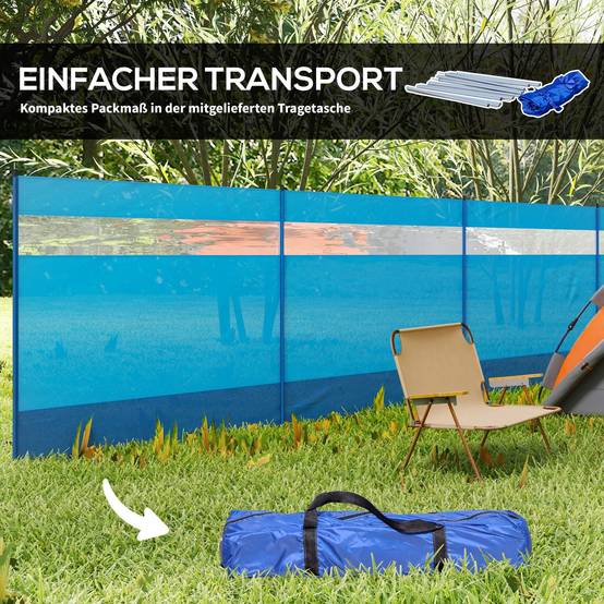 Pare-vent de camping acier bleu 725 x 1 x 140 cm - PANGIVO - Image 9