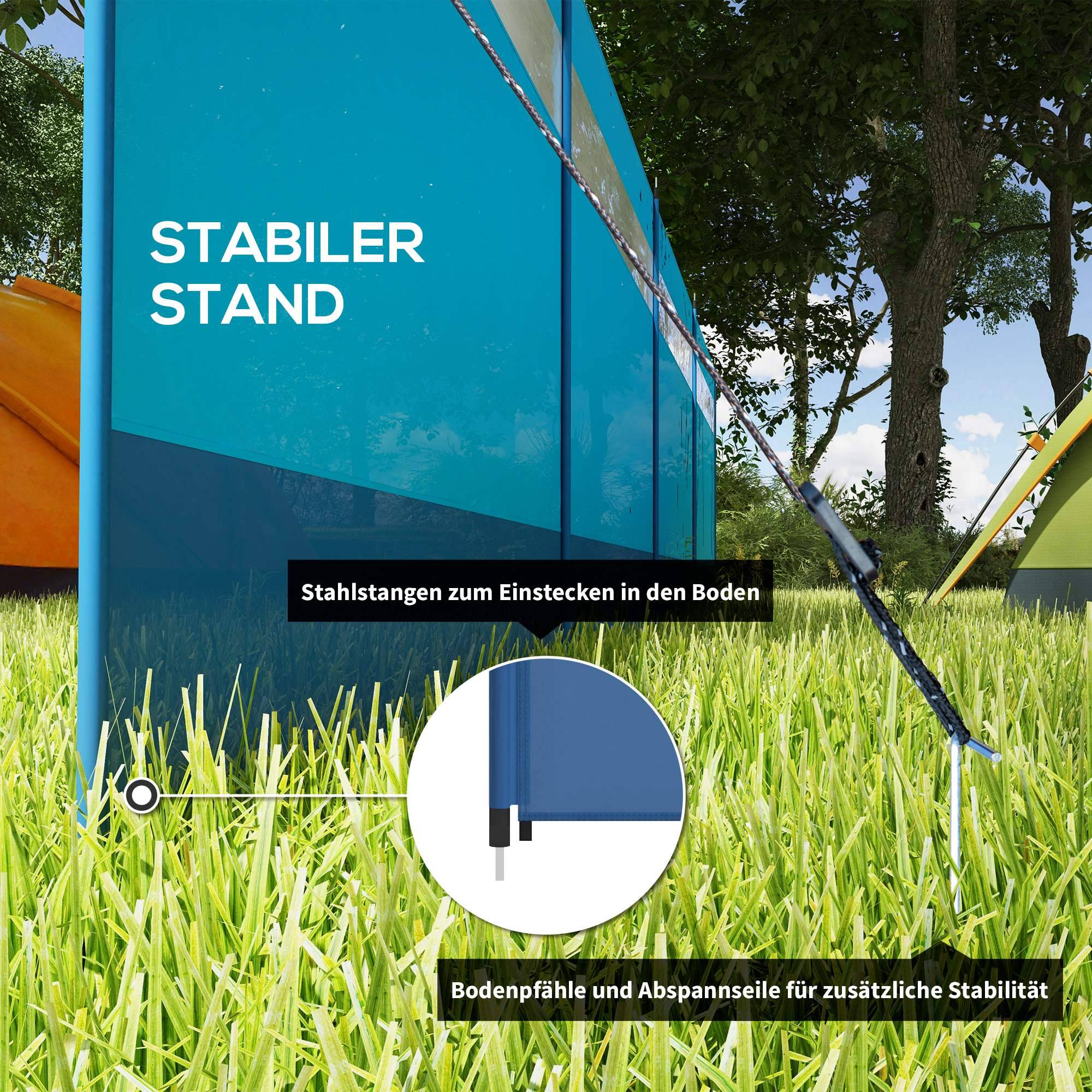 Pare-vent de camping acier bleu 725 x 1 x 140 cm - PANGIVO - Image 7