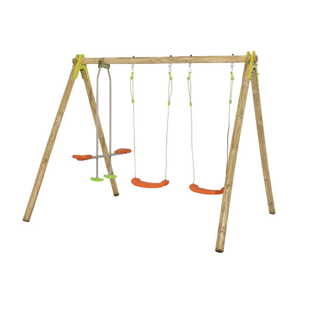 Portique bois 1,90 m Natura Berry 4 enfants - Image 1