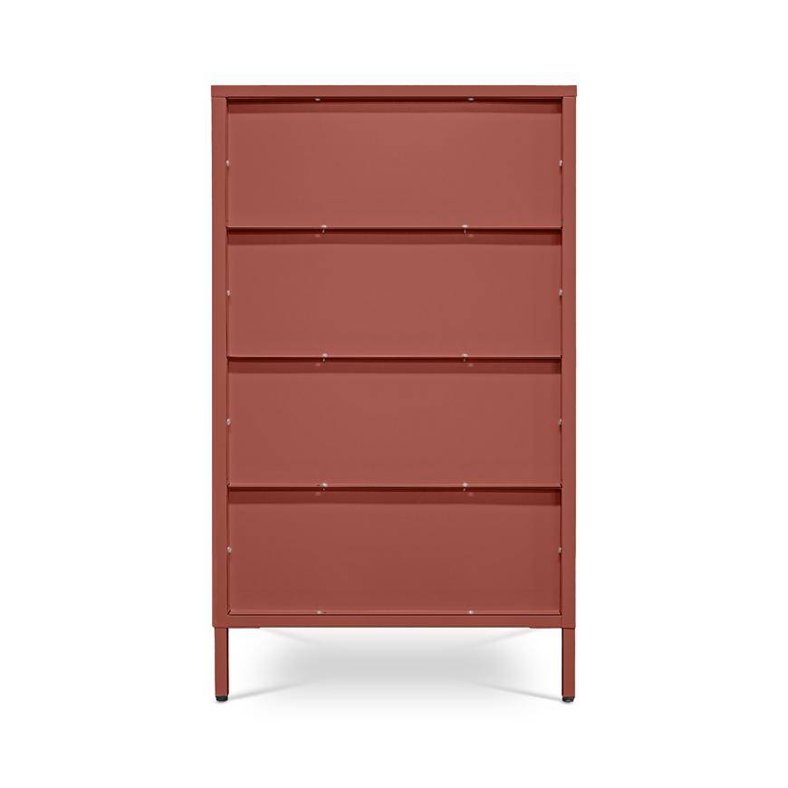 Sicaan Commode industrielle en métal L.60cm 4 tiroirs terracotta - THEA - Image 7