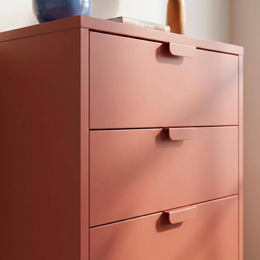 Sicaan Commode industrielle en métal L.60cm 4 tiroirs terracotta - THEA - Image 4