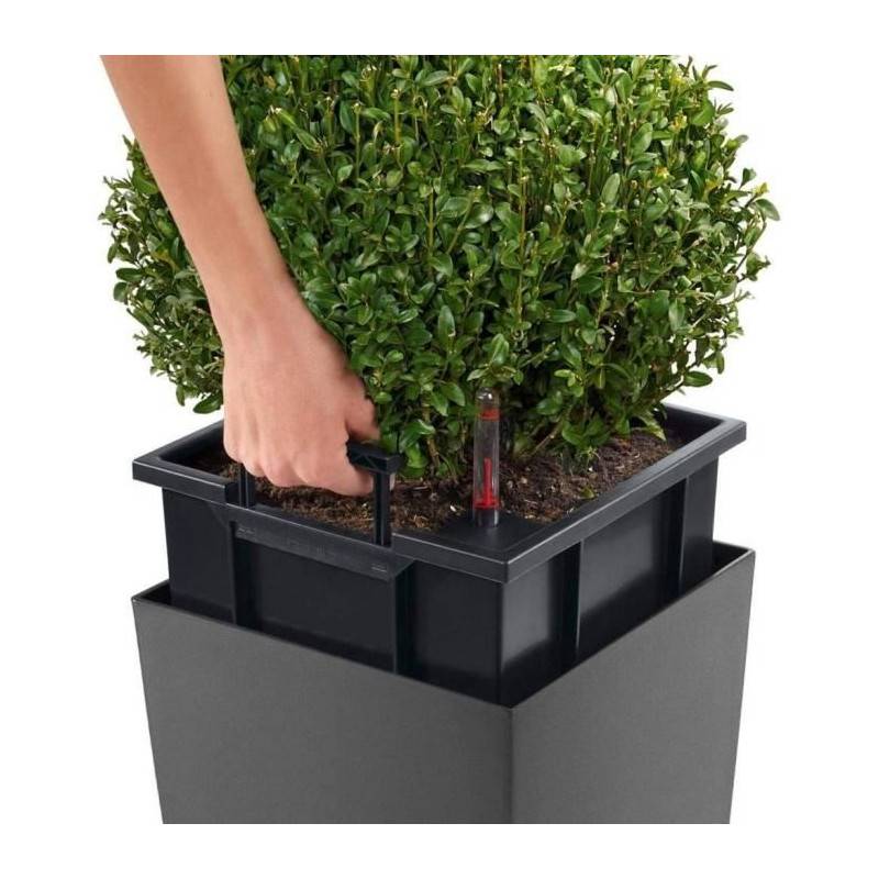 Lechuza - Pot De Fleur Lechuza Cubico Premium 40 - Kit Complet, Taupe Brillant - Image 3