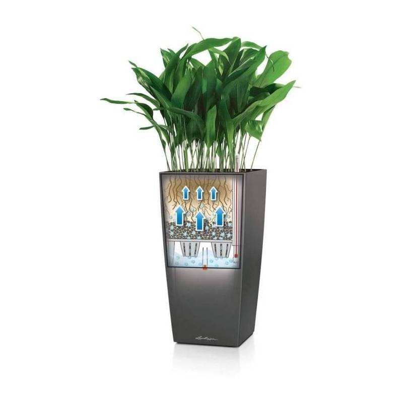 Lechuza - Pot De Fleur Lechuza Cubico Premium 40 - Kit Complet, Taupe Brillant - Image 4