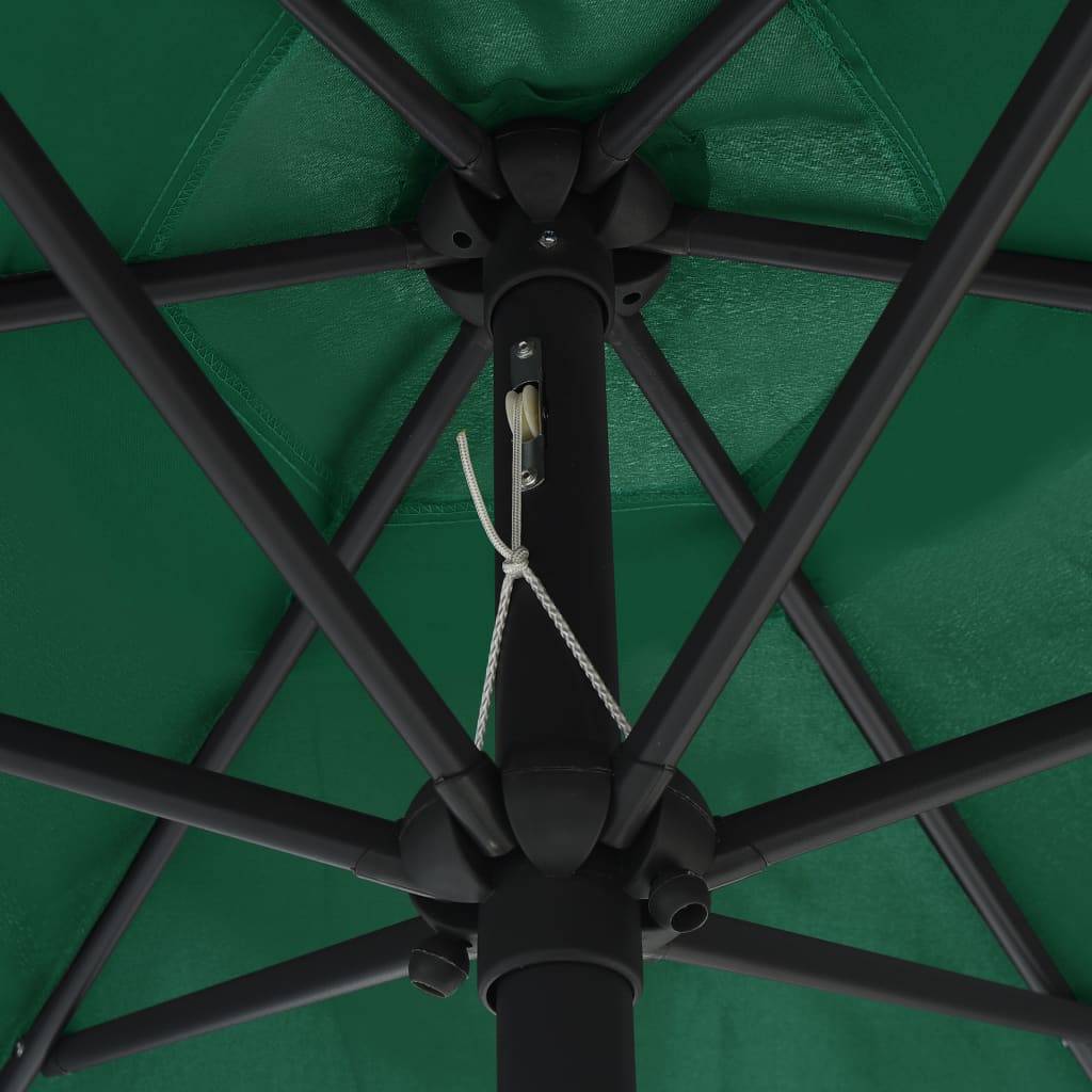 Vidaxl - Parasol de jardin avec lumières LED et mât en aluminium vert vidaXL 47352 - Image 4