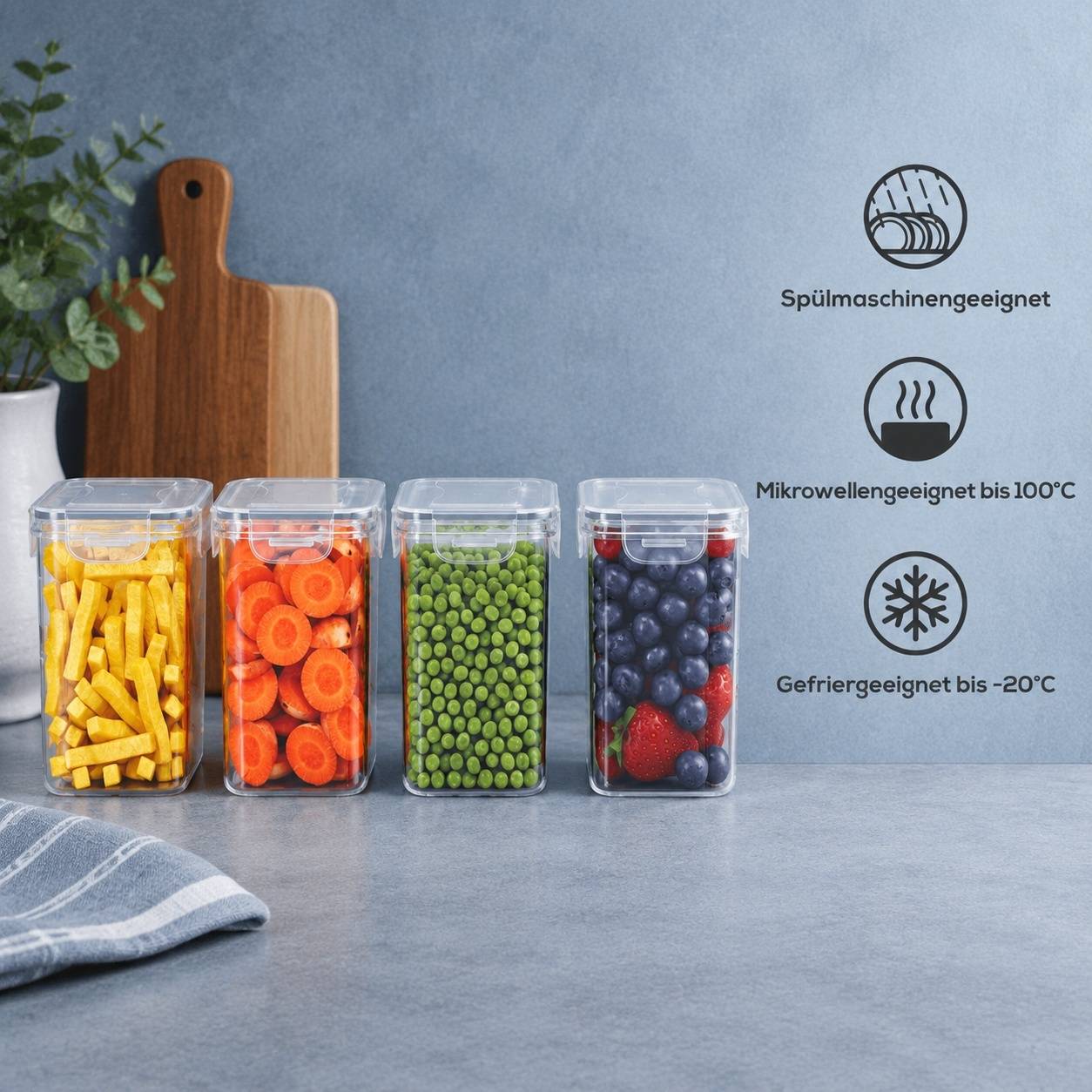 Set de 16 Boîtes de Rangement Alimentaire avec Étiquettes Craie et Cuillères Doseuses - Image 5