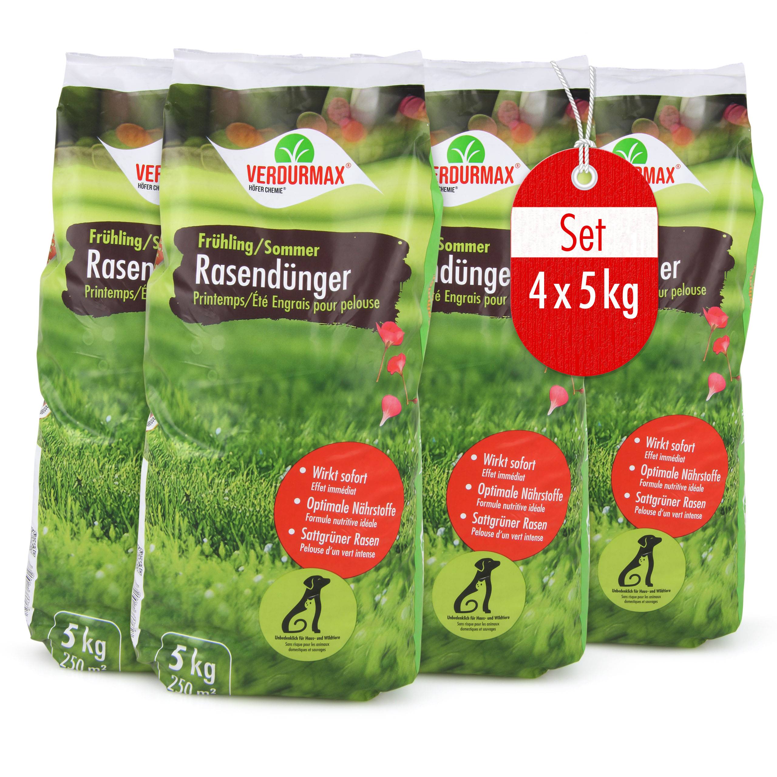 5 kg Engrais pour gazon VERDURMAX® Printemps / Été  x 4