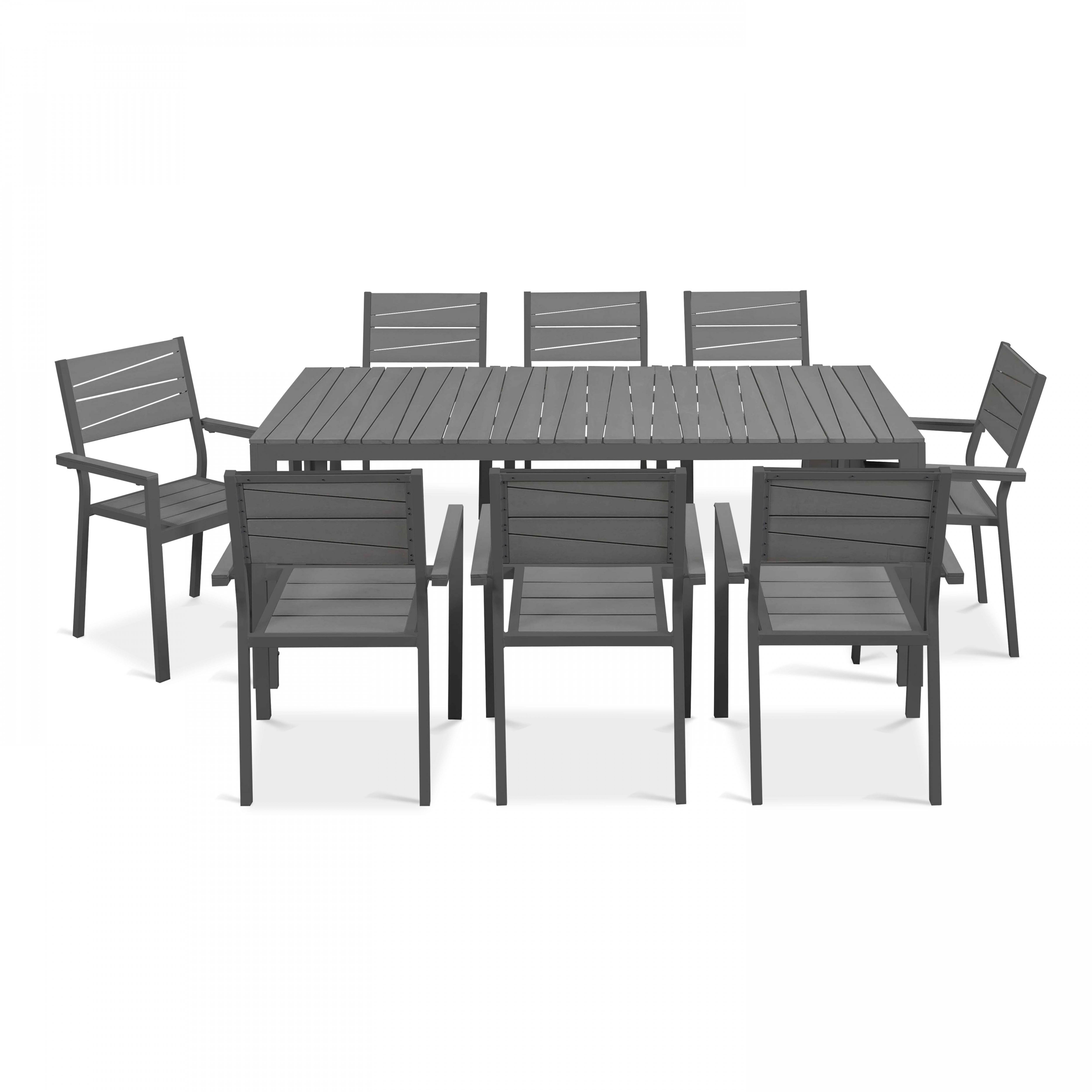 Oviala - Table de jardin en aluminium et bois synthétique 8 places gris Saint Raphael - Oviala - Image 4
