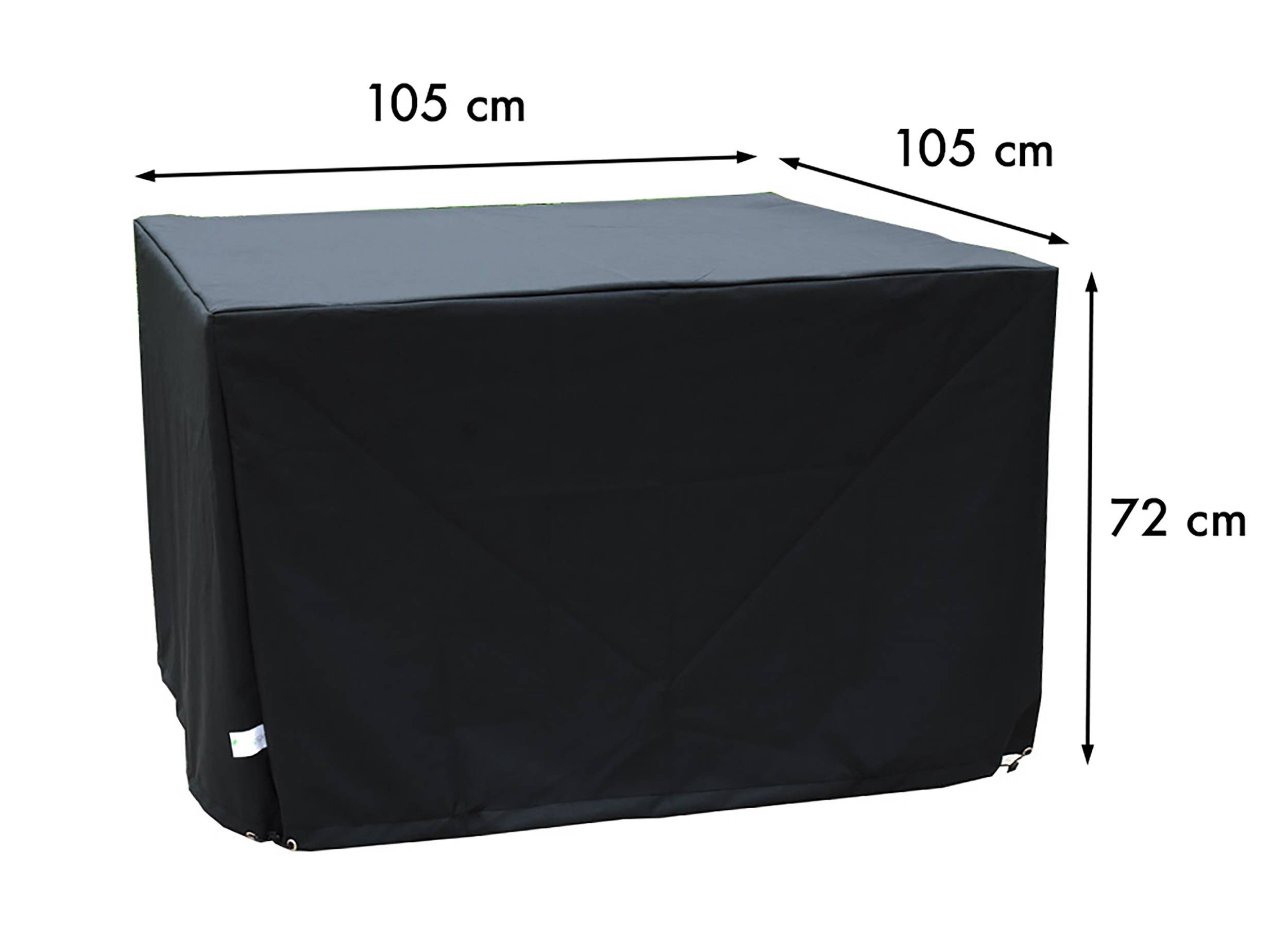 Dcb Garden - Housse de protection pour table de jardin 4 places en polyester - Noir - HOUSSE - Image 2
