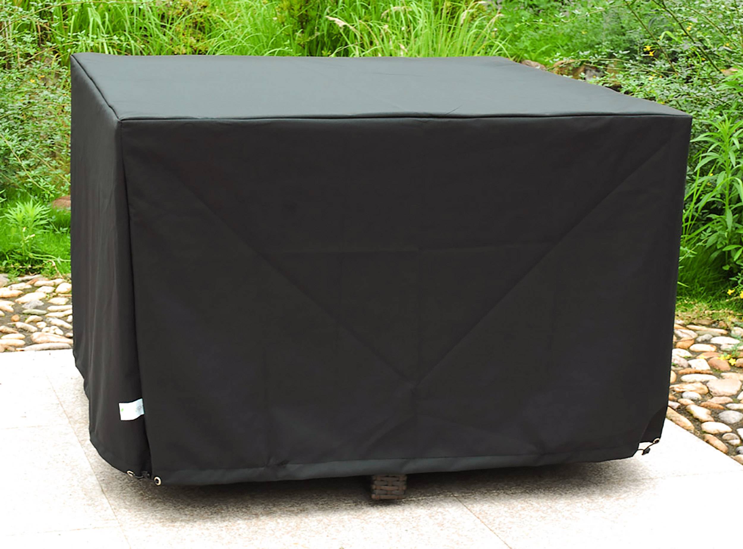 Dcb Garden - Housse de protection pour table de jardin 4 places en polyester - Noir - HOUSSE
