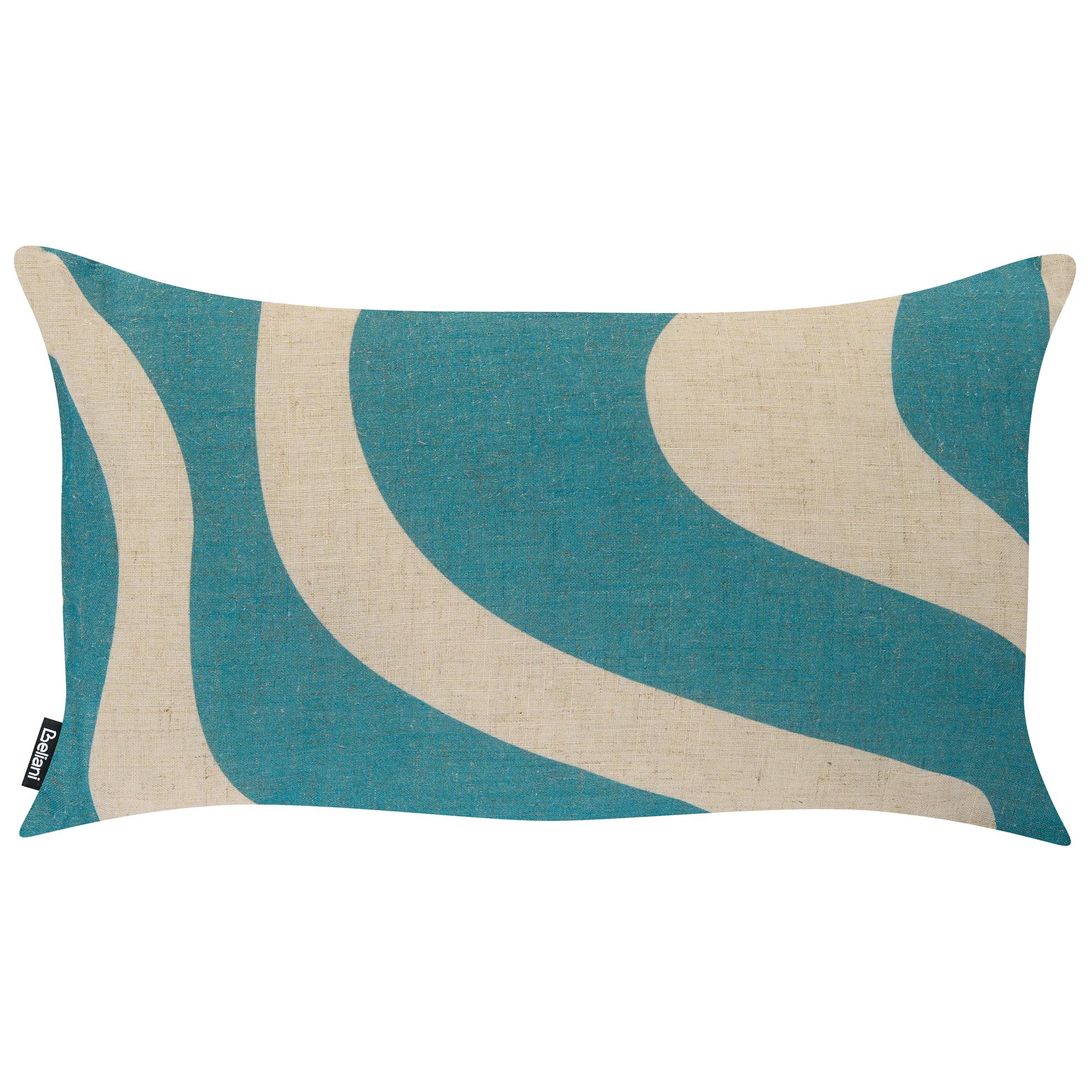 Beliani - Coussin d'extérieur Polyester Beige/bleu AURINIA - 30x50x10- Beliani - Image 4