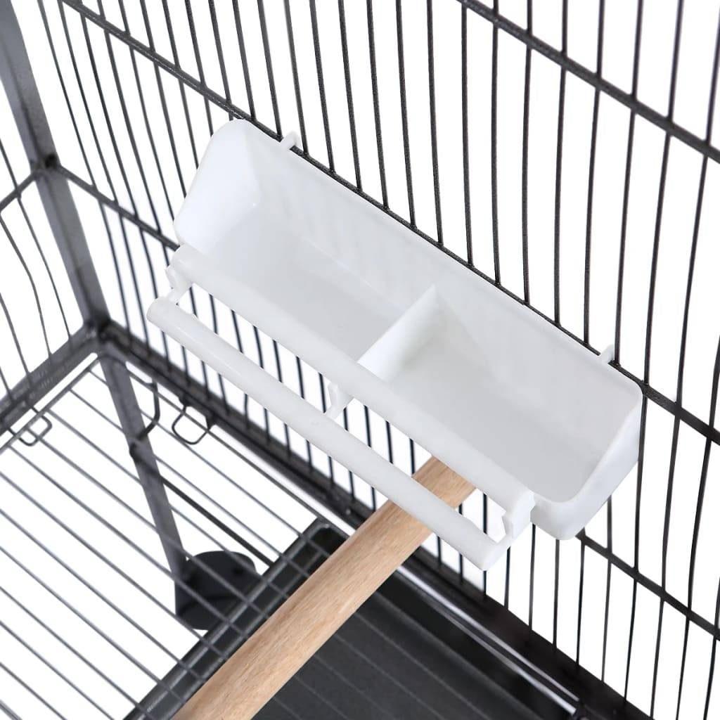 Grande cage à oiseaux acier avec toit pour intérieur Noir 155 cm – ComfortXL Pet Living - Image 5