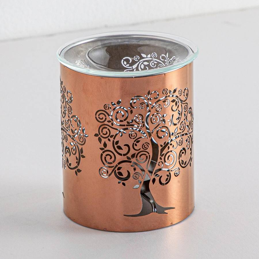 Brûle-Parfum métallique - motif arbre de vie - Élégant et Ambiance Envoûtante - Intérieur parfumé - H 10,5cm – Zen'Arôme - Image 9