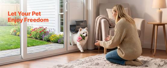 VEVOR Chatière pour Porte Coulissante en Verre Chiens Taille M Rabat 3 Couches - Image 9