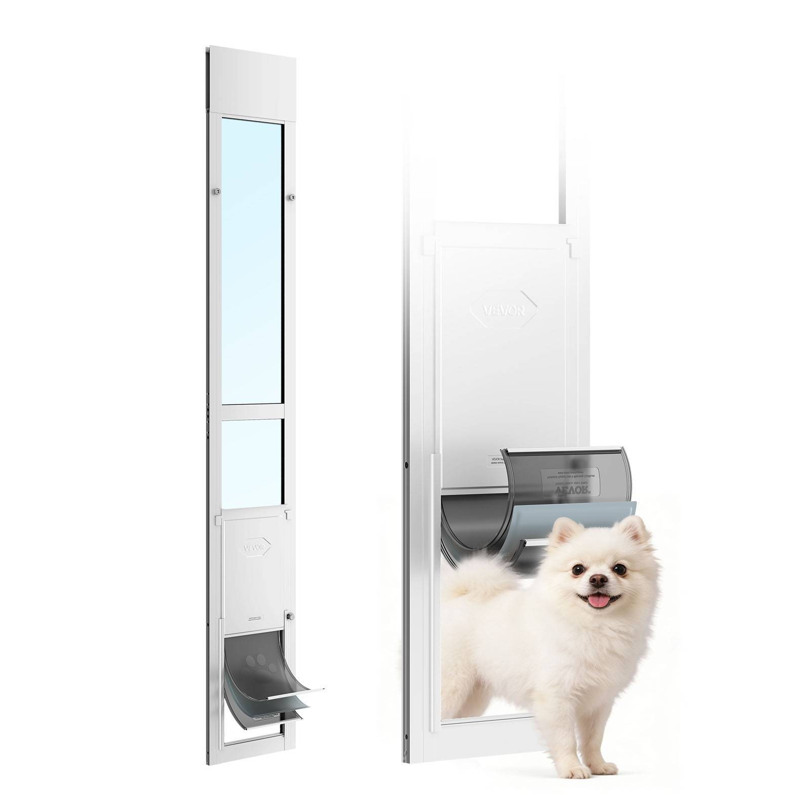 VEVOR Chatière pour Porte Coulissante en Verre Chiens Taille M Rabat 3 Couches - Image 1