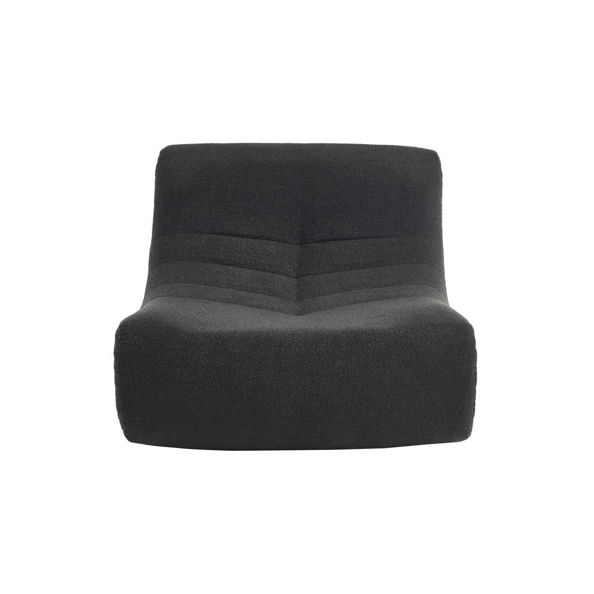 sweeek - Lot de 2 fauteuils chauffeuses en bouclette texturée noir style contemporain 1 place | sweeek - Image 7