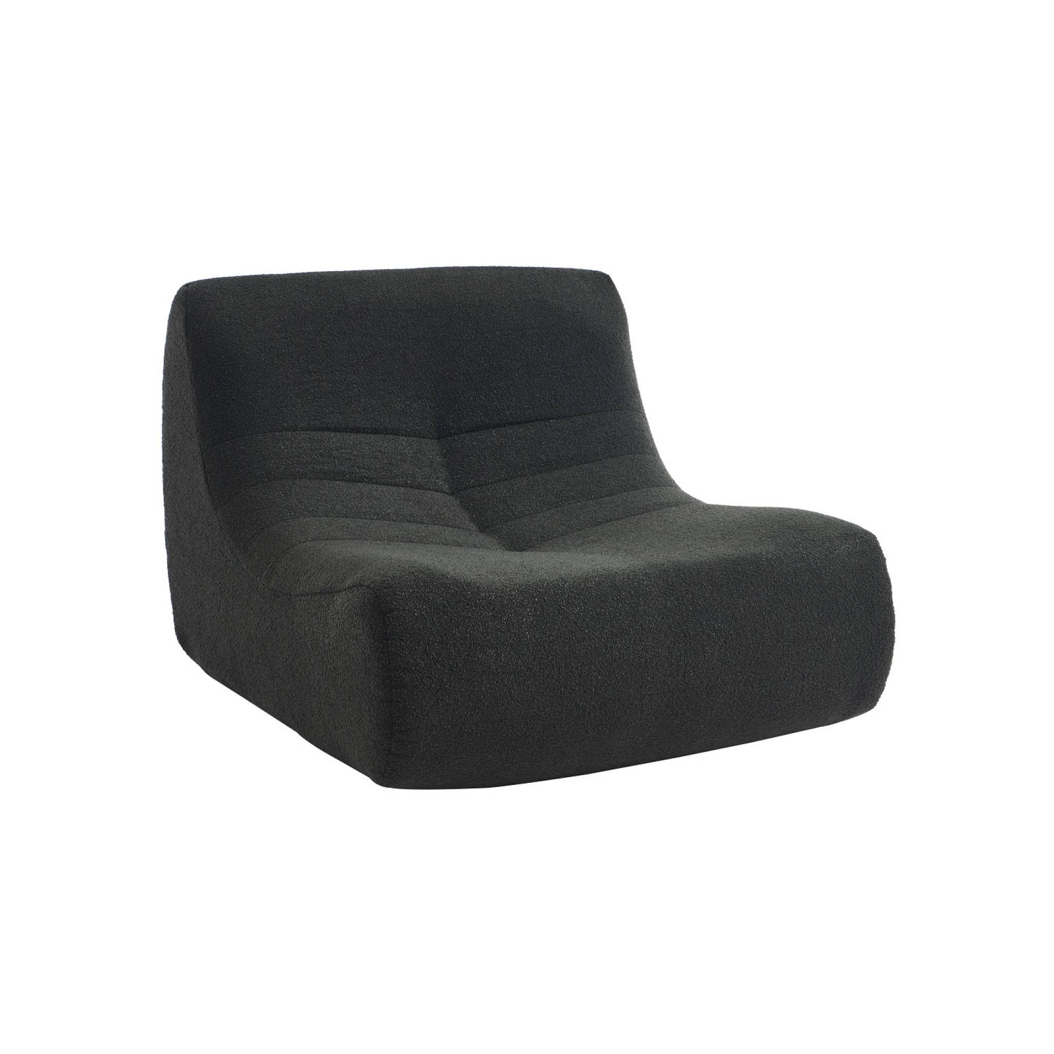 sweeek - Lot de 2 fauteuils chauffeuses en bouclette texturée noir style contemporain 1 place | sweeek - Image 5