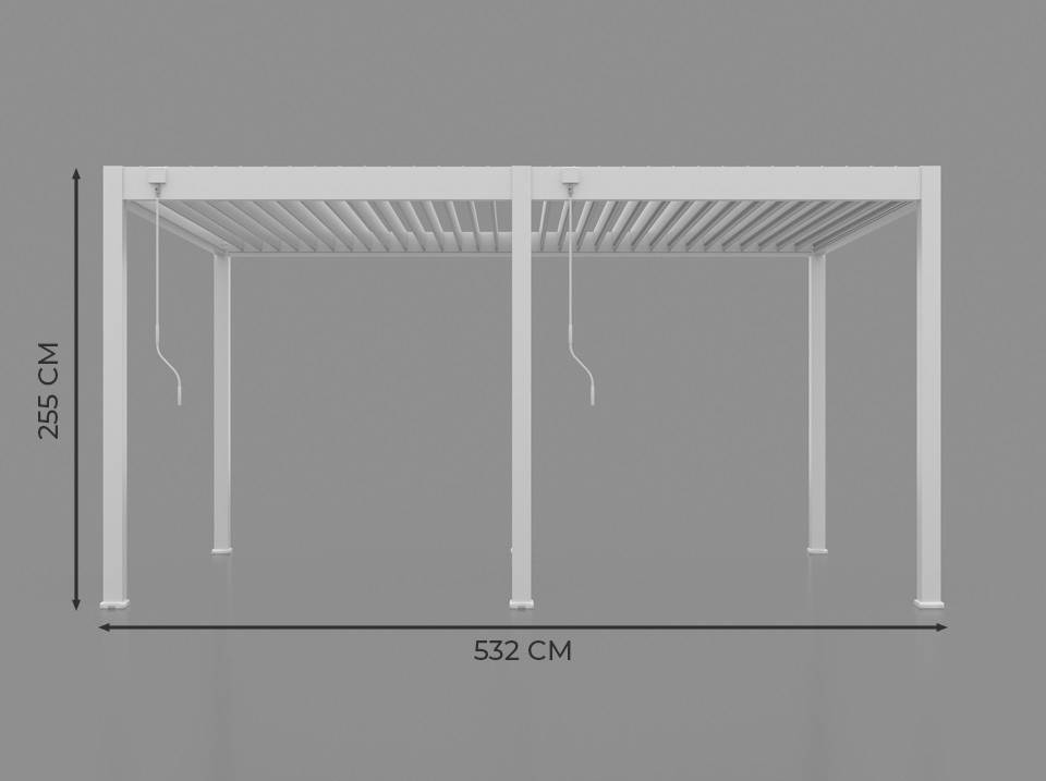 Pergola Bioclimatique Aluminium Autoportée 19m² - 3,6x5,3 - blanc - Lames Orientables de 0 à 120 degrés - ECLIPSE 19 - Image 5