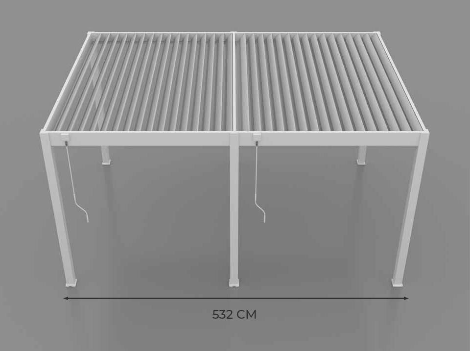 Pergola Bioclimatique Aluminium Autoportée 19m² - 3,6x5,3 - blanc - Lames Orientables de 0 à 120 degrés - ECLIPSE 19 - Image 7