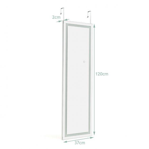 Helloshop26 - Miroir mural led miroir pleine longueur lumineux à 3 couleurs cadre en mdf 120 x 37cm blanc - Image 6