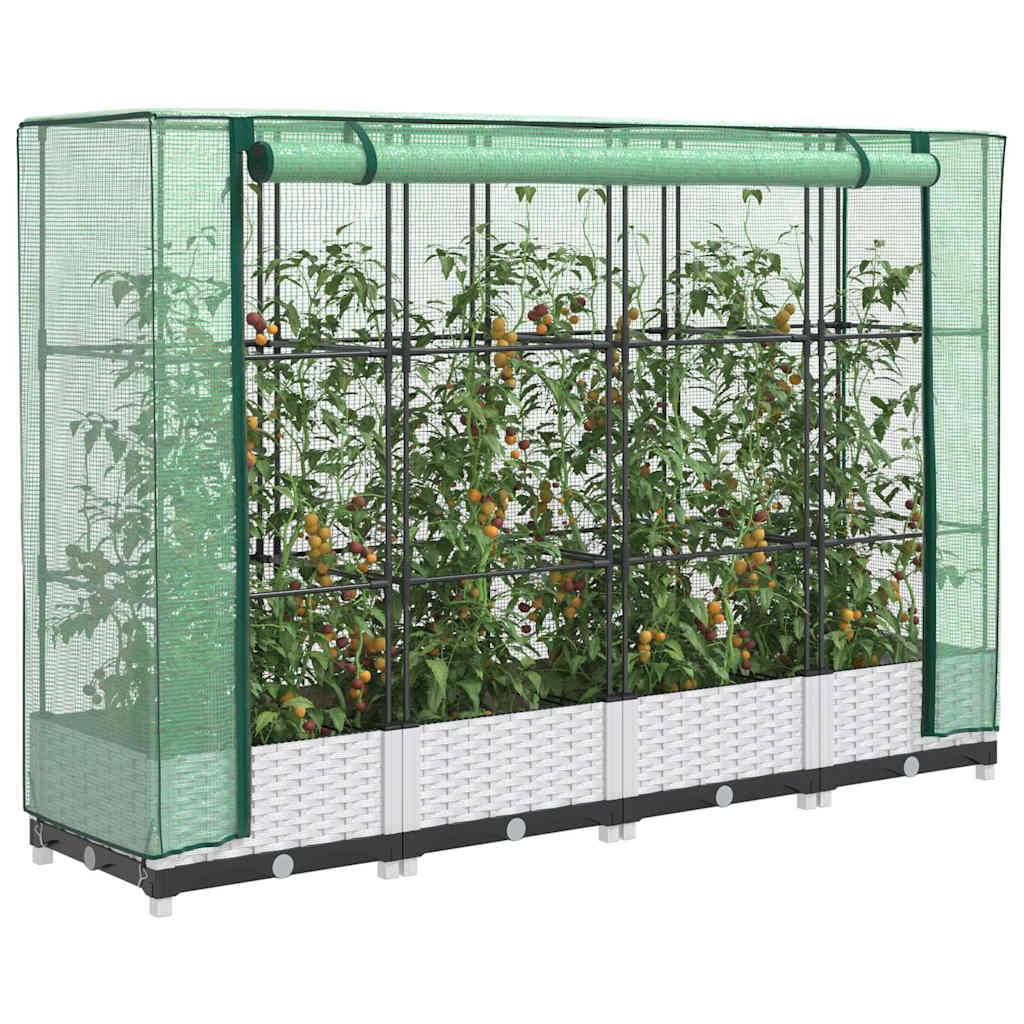 Vidaxl - Jardinière surélevée avec housse aspect rotin 160x40x123 cm vidaXL 4015840 - Image 1