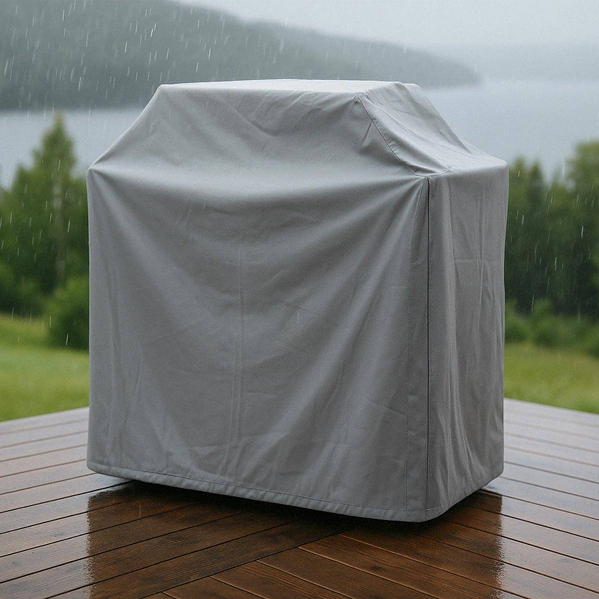 Paris Prix - Housse de Protection Barbecue "Klas" 150cm Gris - Image 5