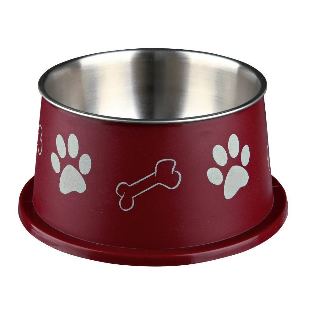 Trixie - Ecuelle 0.9 litre ø 19 cm  acier inox plastique couleur aléatoire pour chiens à longues oreilles, - Image 2