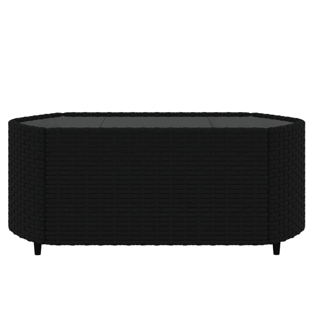 Helloshop26 - Salon de jardin meuble d'extérieur ensemble de mobilier 4 pièces avec coussins noir résine tressée - Image 6
