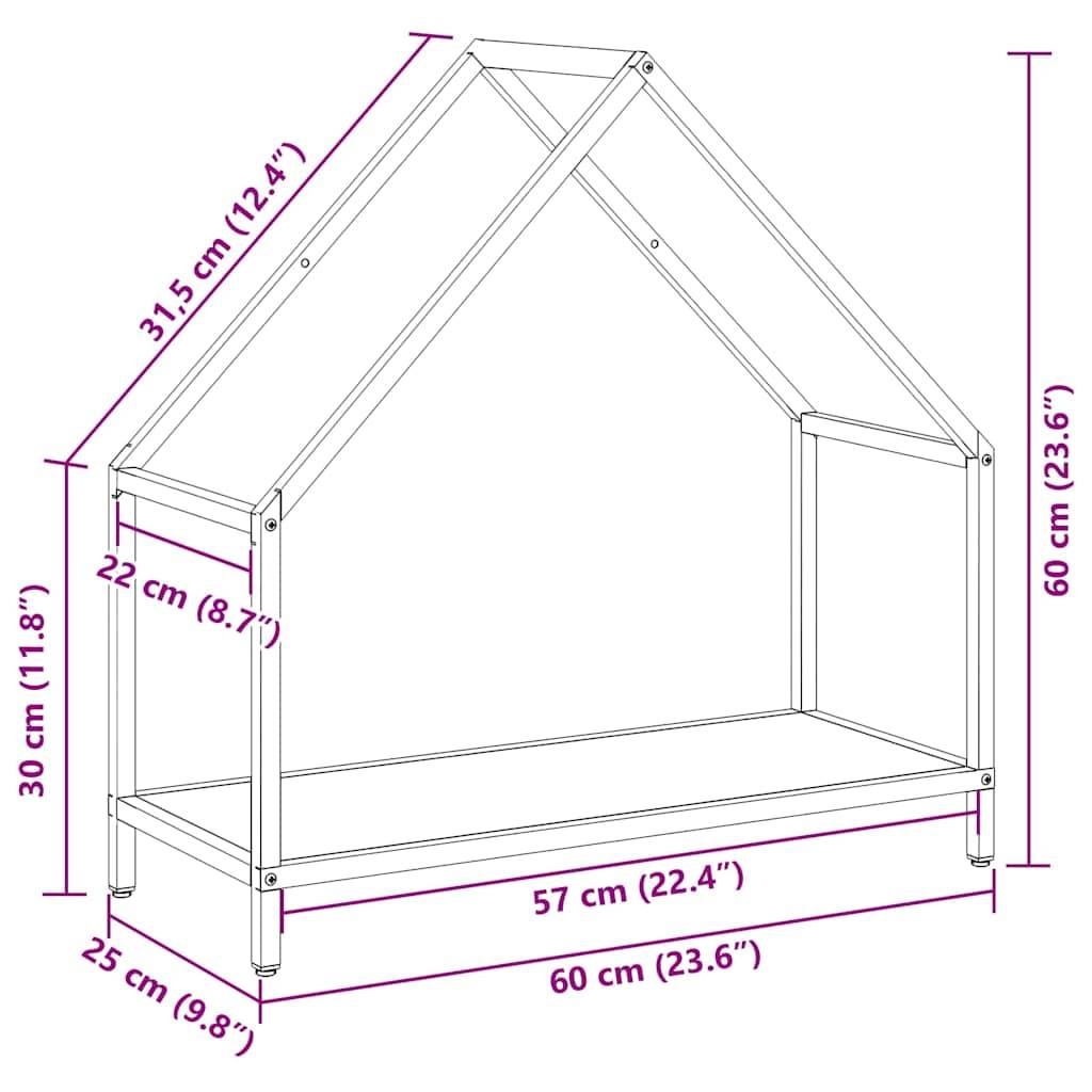 Porte-bûches en acier design pour cheminée intérieure Noir 60x25x60 cm – ComfortXL Outdoor Living - Image 3