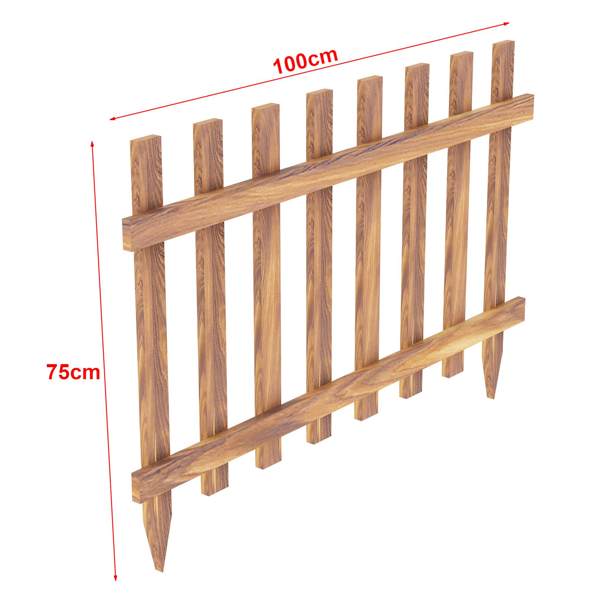 Set de 2 bordures de jardin Bindow en bois 100 x 75 cm [en.casa] - Image 3