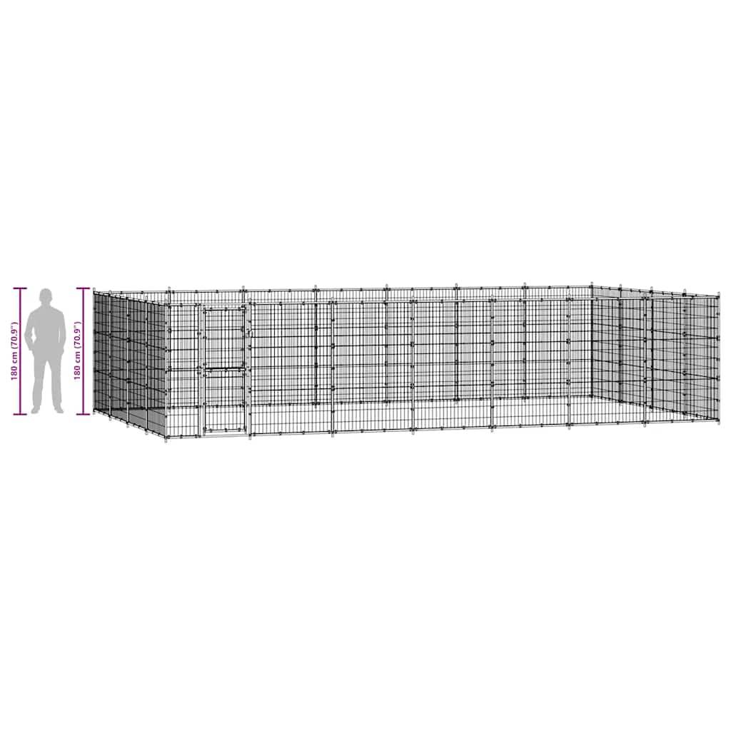 Vidaxl - Chenil d'extérieur pour chiens Acier 33,88 m² vidaXL 3082315 - Image 8