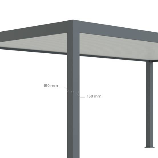 Carport Aluminium 330 x 563 cm PRESTON - 20 m2 - Hauteur : 255 - 1 Voiture - Abri Voiture Autoportant - Sans Déclaration Travaux - Image 6