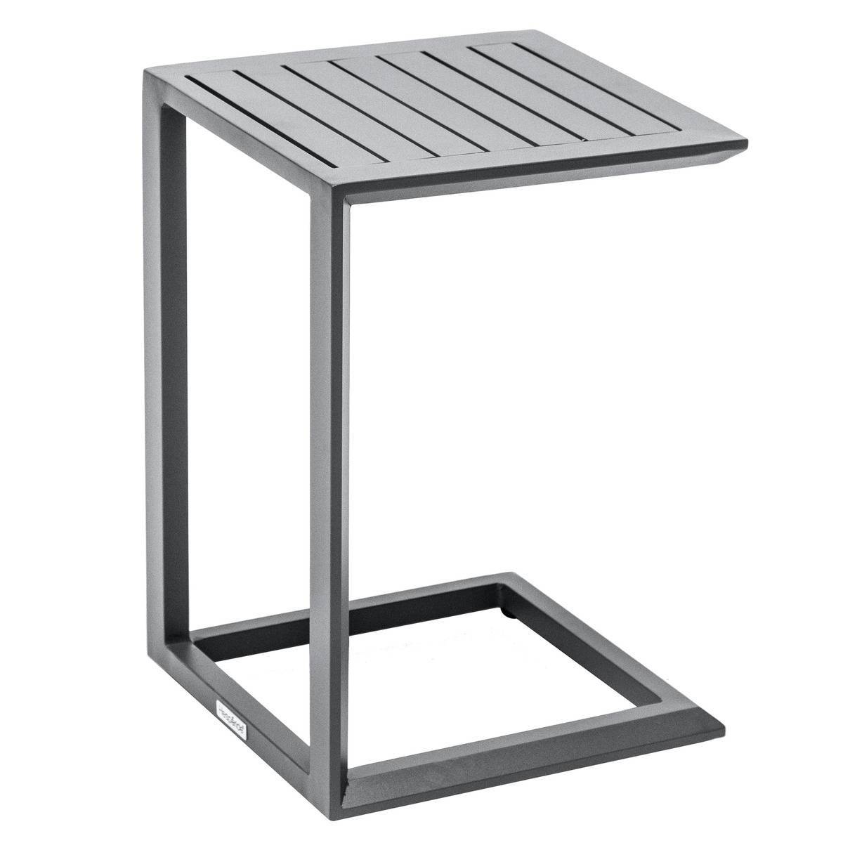 Hesperide - Table d'appoint de jardin carrée "Evasion" graphite 38x38cm en aluminium traité époxy - Hespéride - Image 2