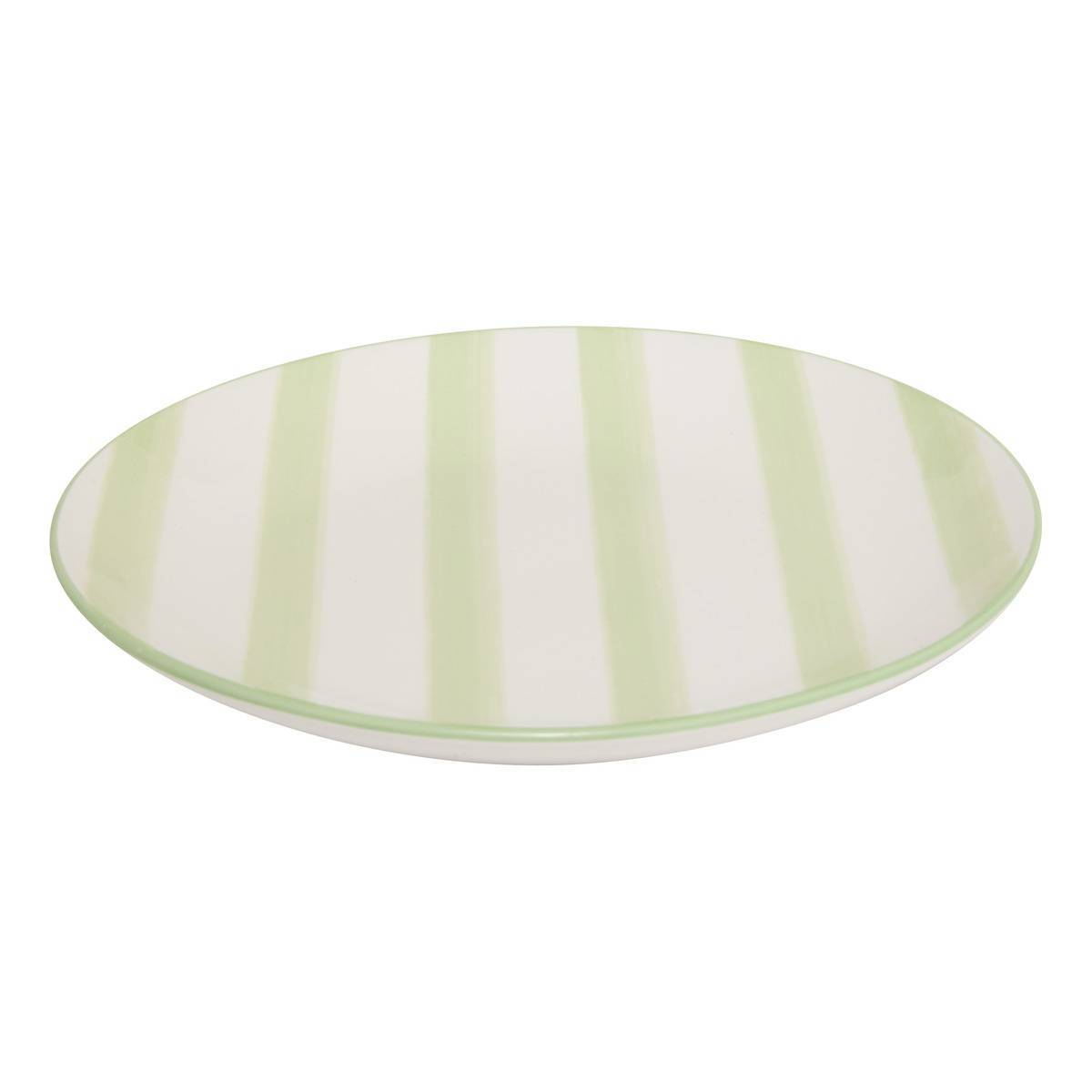 Atmosphera - Lot de 6 Assiettes plate rayée Charlie vert D19cm - Atmosphera Créateur d'intérieur - Image 5
