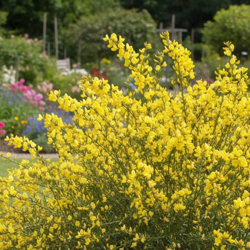 Genêt précoce Allgold, Cytisus à fleurs Jaune - feuillage Caduc - Pot de 3L - 40/60 cm-  hauteur à maturité De 1,00 m à 1,50 m - Image 4