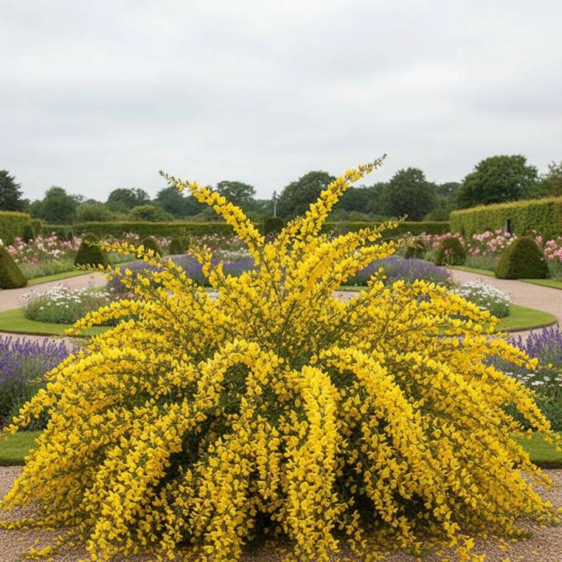 Genêt précoce Allgold, Cytisus à fleurs Jaune - feuillage Caduc - Pot de 3L - 40/60 cm-  hauteur à maturité De 1,00 m à 1,50 m - Image 3