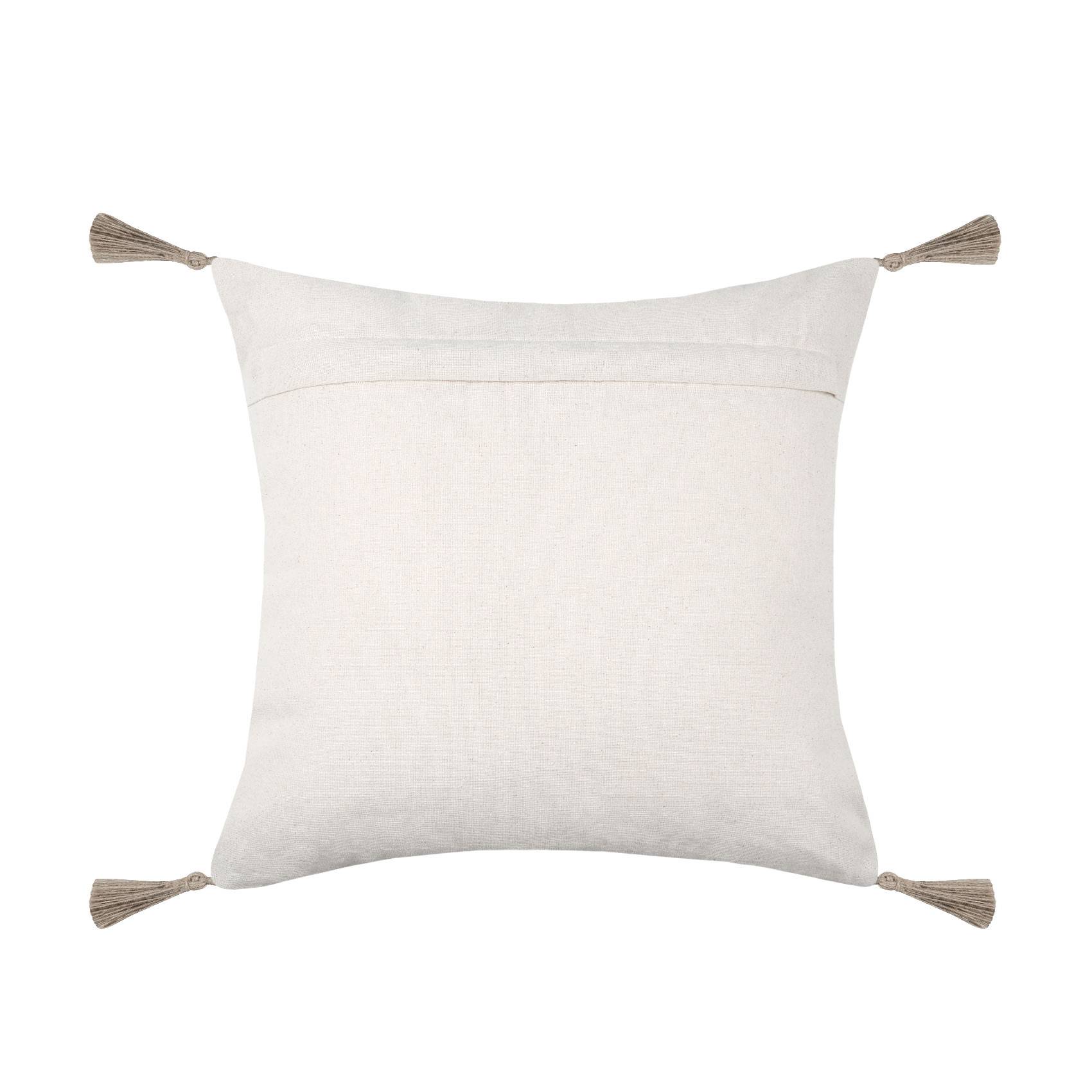 Lovely Casa - Coussin brodé de fleurs en jute - LOVELY CASA - Image 3