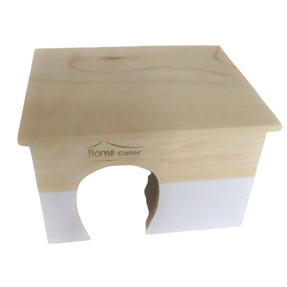 animallparadise - Maison en bois rectangulaire, blanche, 28 x 23 x 17 cm pour rongeur - Image 4