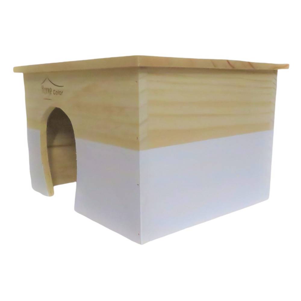 animallparadise - Maison en bois rectangulaire, blanche, 28 x 23 x 17 cm pour rongeur - Image 3