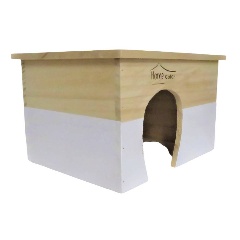 animallparadise - Maison en bois rectangulaire, blanche, 28 x 23 x 17 cm pour rongeur - Image 1