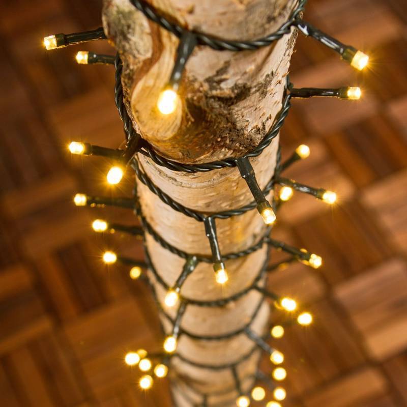 Lotti - Guirlande lumineuse 12,8M 320 LED blanc chaud 8 programmes câble vert 31V IP44 Lotti - Image 1