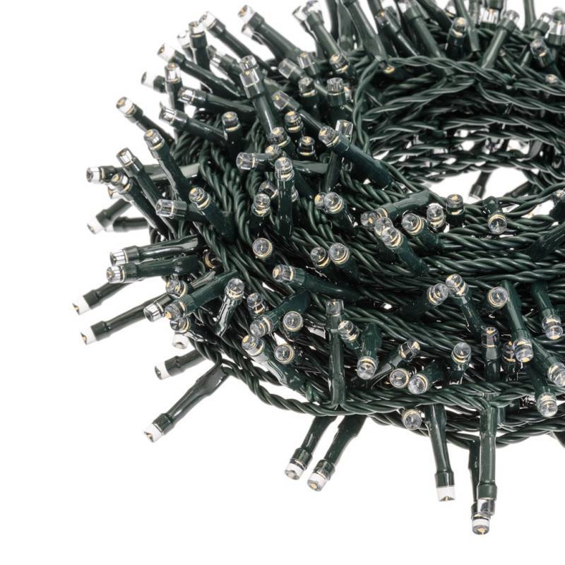 Lotti - Guirlande lumineuse 12,8M 320 LED blanc chaud 8 programmes câble vert 31V IP44 Lotti - Image 10