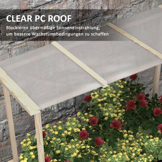 Carré potager surélevé bois massif pour balcon avec toit 110x60x152cm naturel - ComfortXL Outdoor Living - Image 5