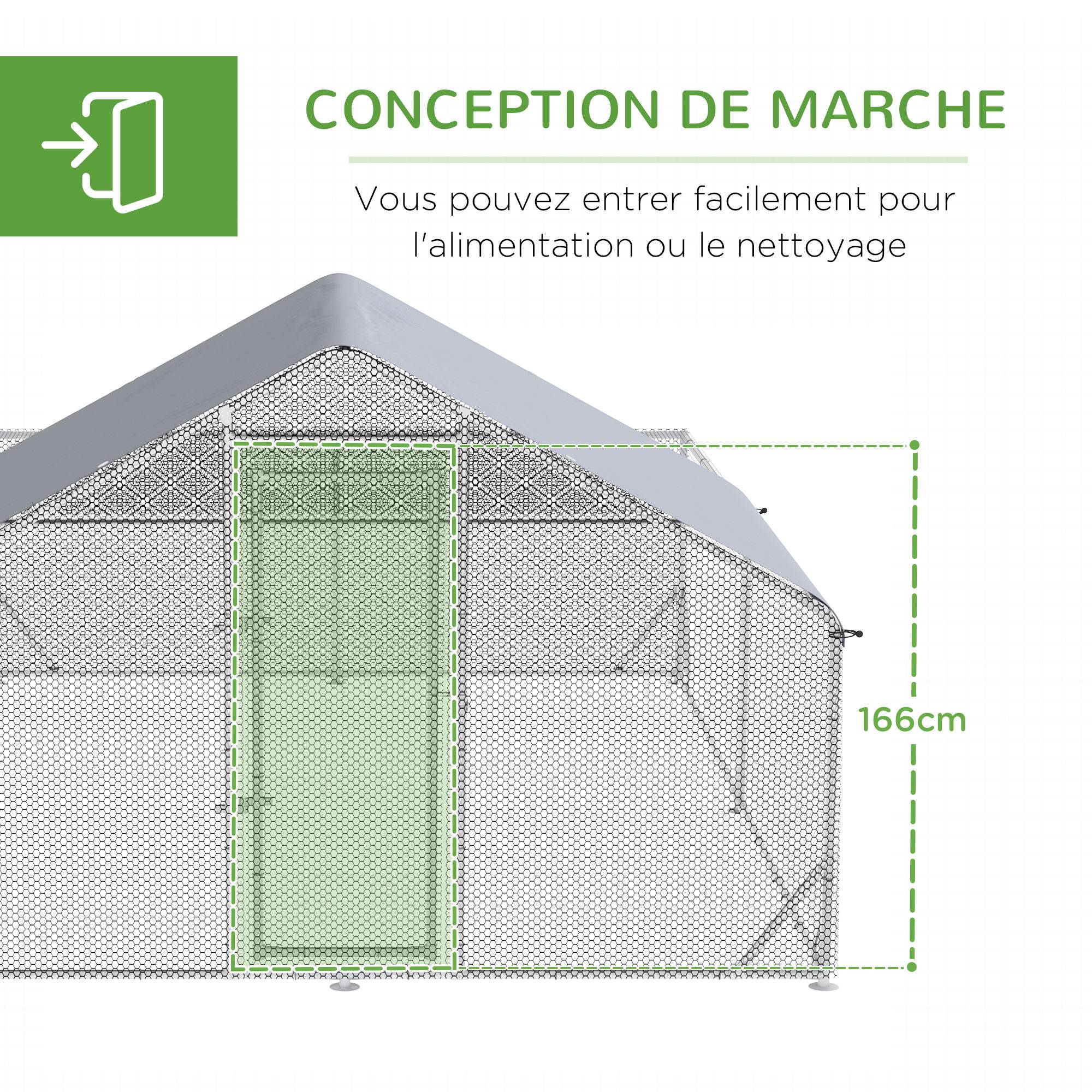 Volière Enclos Poulailler Acier 12 m² - Parc Extérieur Protégé avec Bâche - ComfortXL Outdoor Living - Image 9