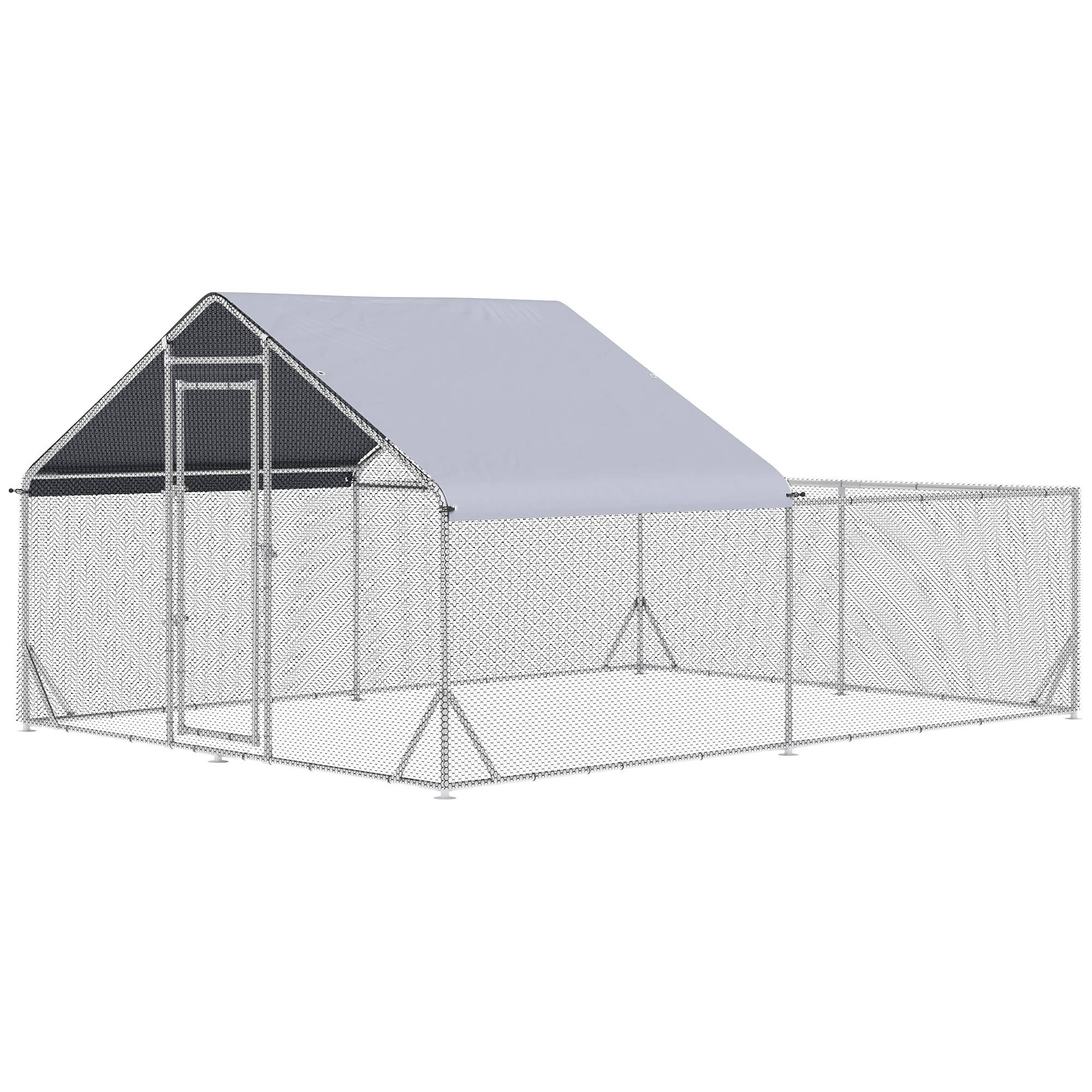Volière Enclos Poulailler Acier 12 m² - Parc Extérieur Protégé avec Bâche - ComfortXL Outdoor Living - Image 1